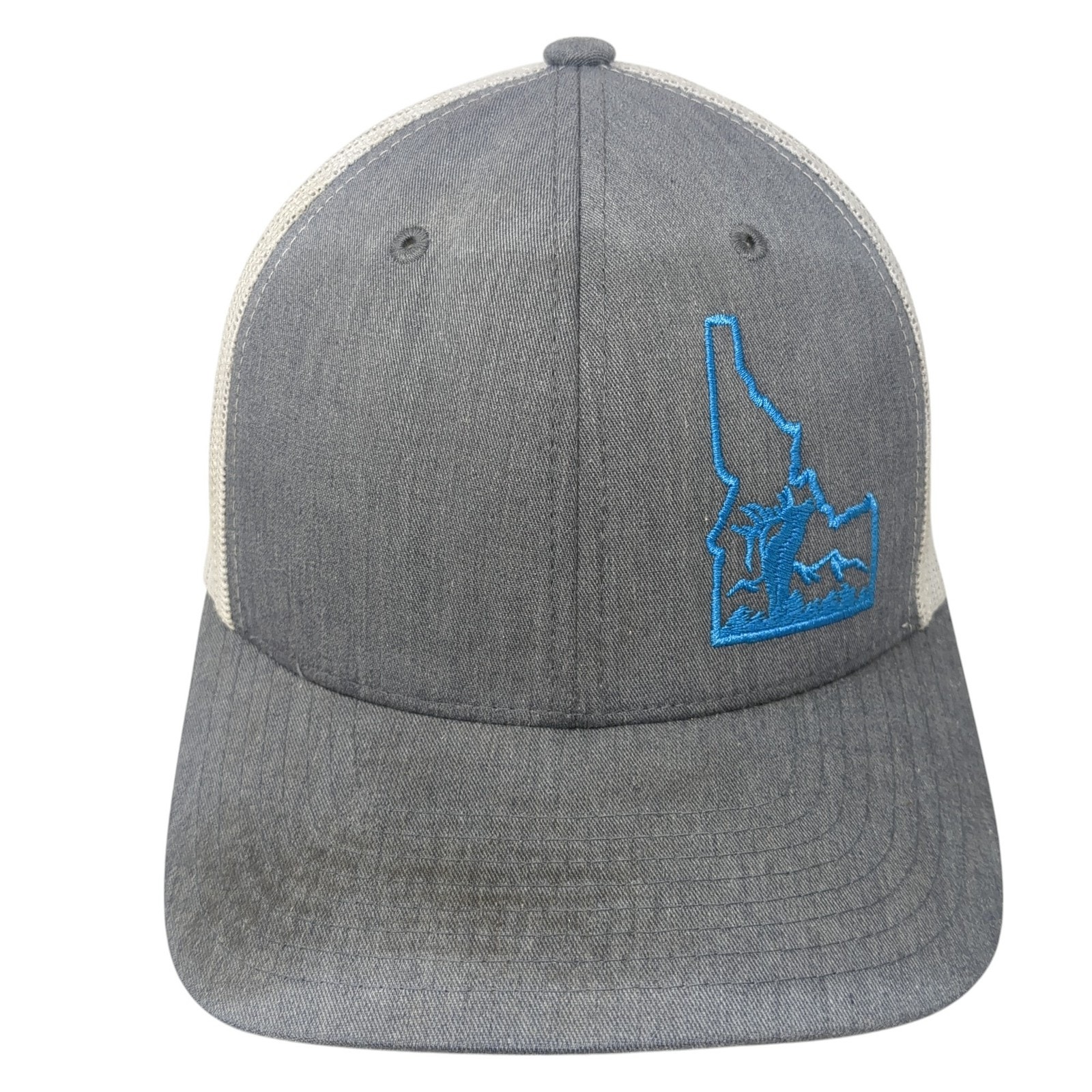 Idaho Snapback Trucker Hat Gray Os Adjustable Embroidered Mesh Back Yupoong